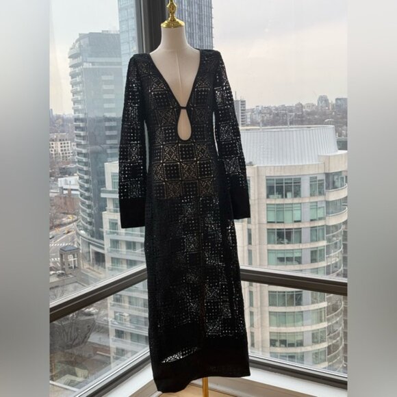 🆕 SIR THE LABEL 🧿 NWOT Rayure Long Sleeve Crochet Maxi Dress, Sz 1 US 4 - Picture 2 of 16